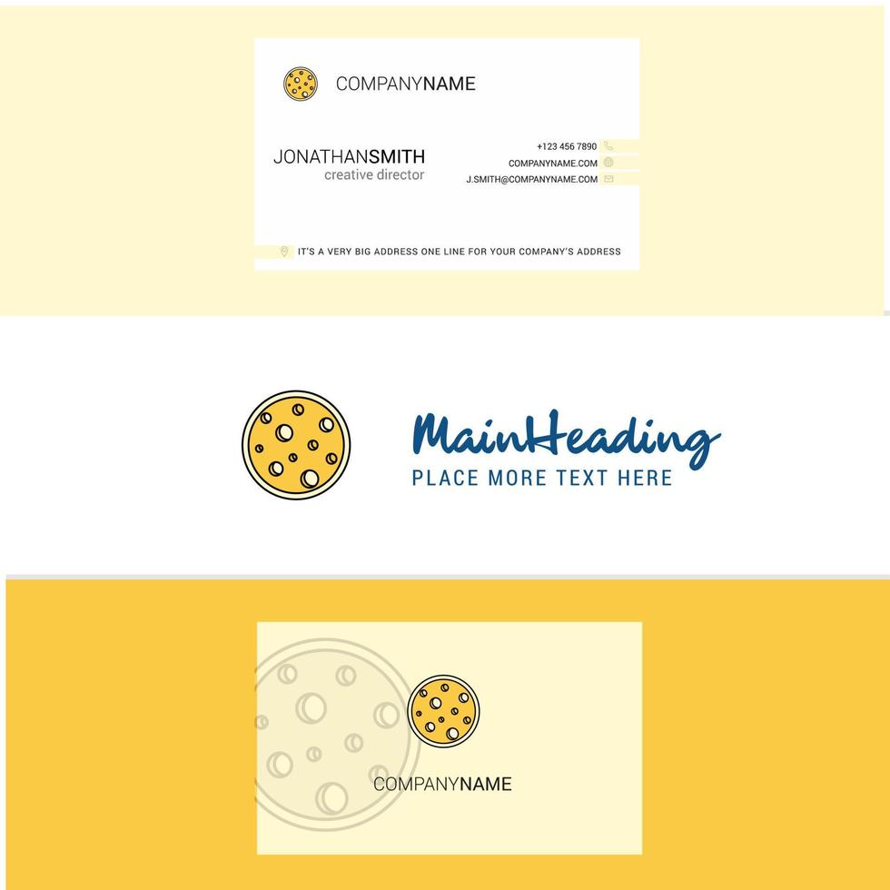 Beautiful Moon Logo and business card vertical Design Vector