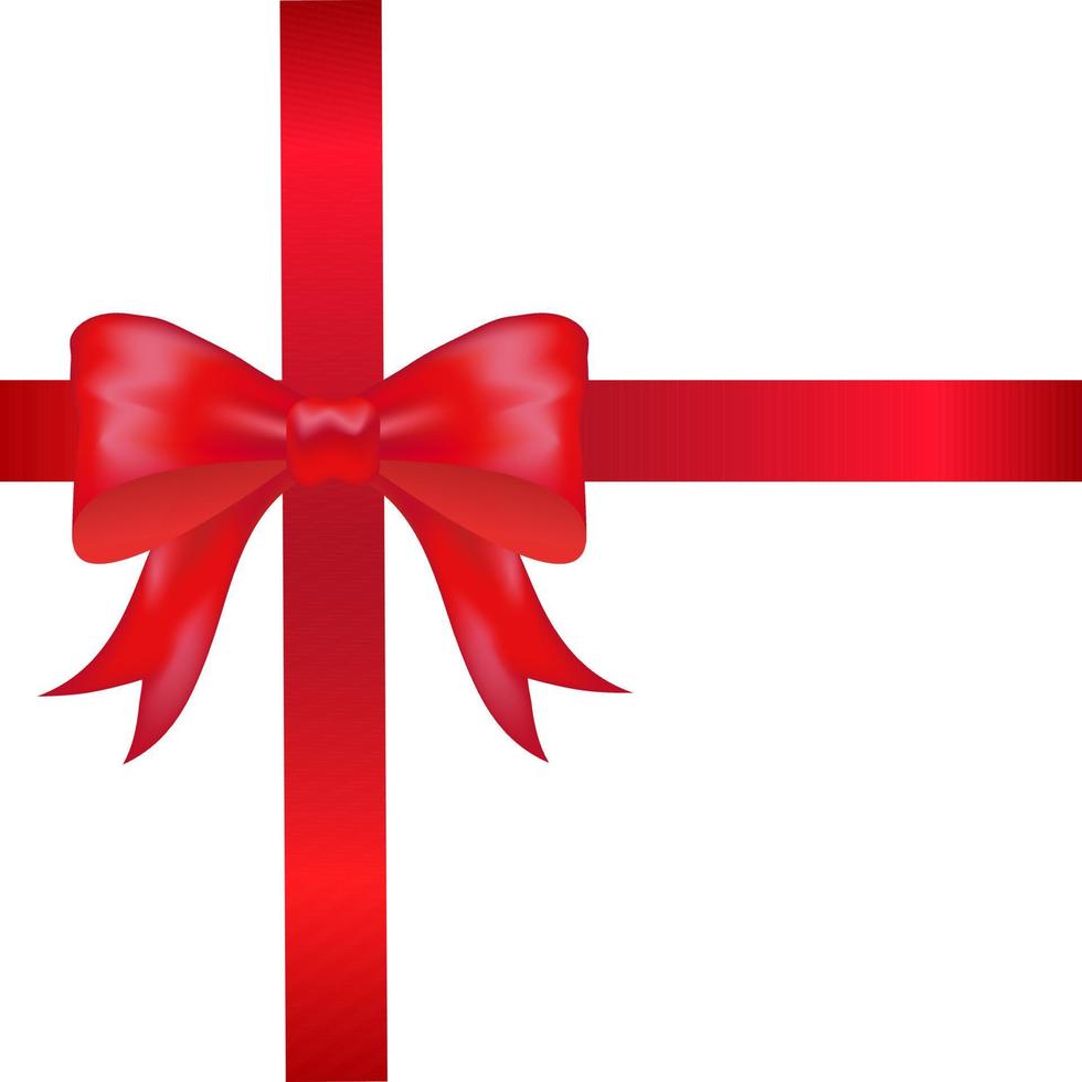 Red holiday ribbon with bow. Christmas background with red ribbon. Holidays gift symbol decorative design element.Vector illustration vector