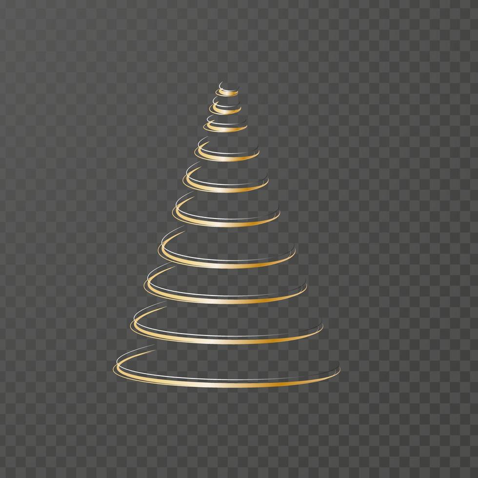 silueta de un árbol de navidad en un fondo negro.ilustración vectorial vector
