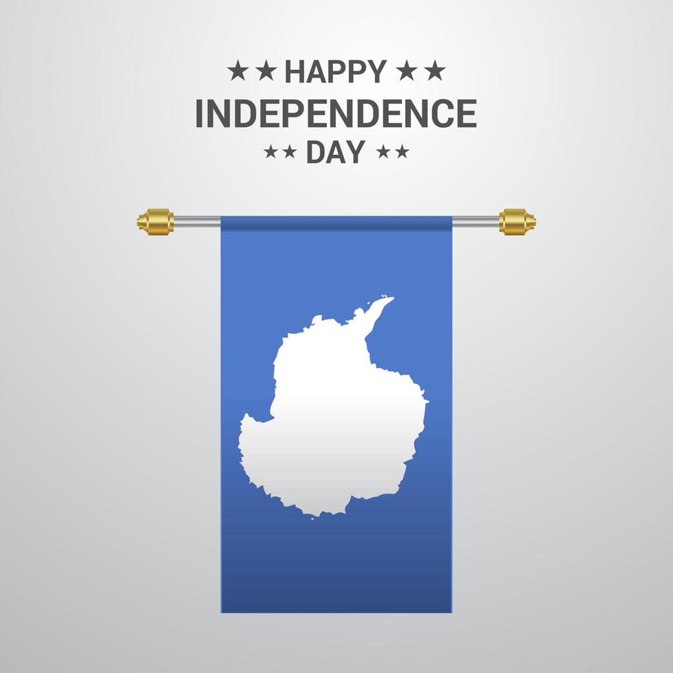 Antarctica Independence day hanging flag background vector