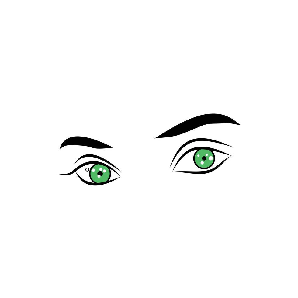 beauty girl with green eyeball logo design vector for tattoo salon or make up illustration