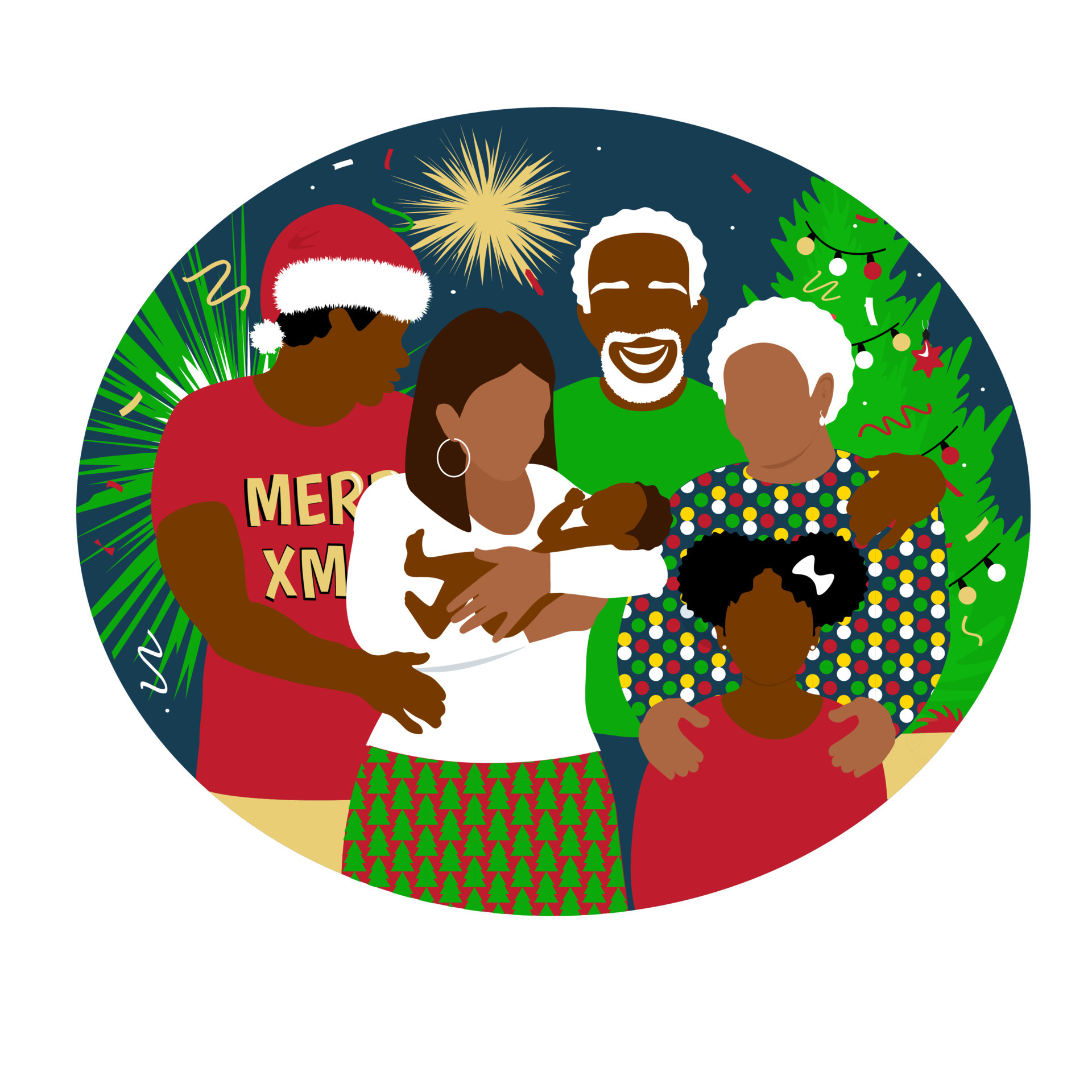 Feliz Familia Afroamericana Celebra Las Vacaciones De Navidad Fiesta feliz-familia-afroamericana-celebra-las-vacaciones-de-navidad-fiesta
