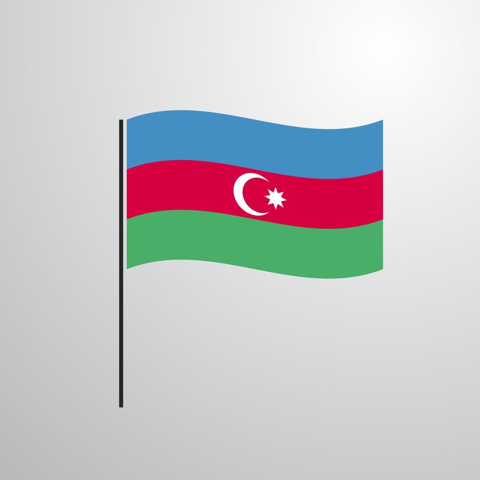 bandera ondeante de azerbaiyán vector