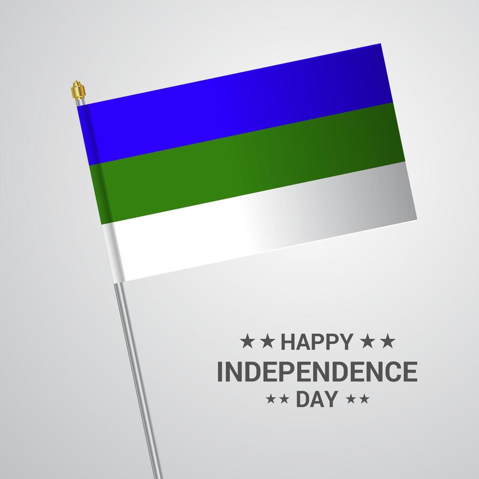 Komi Independence day typographic design with flag vector
