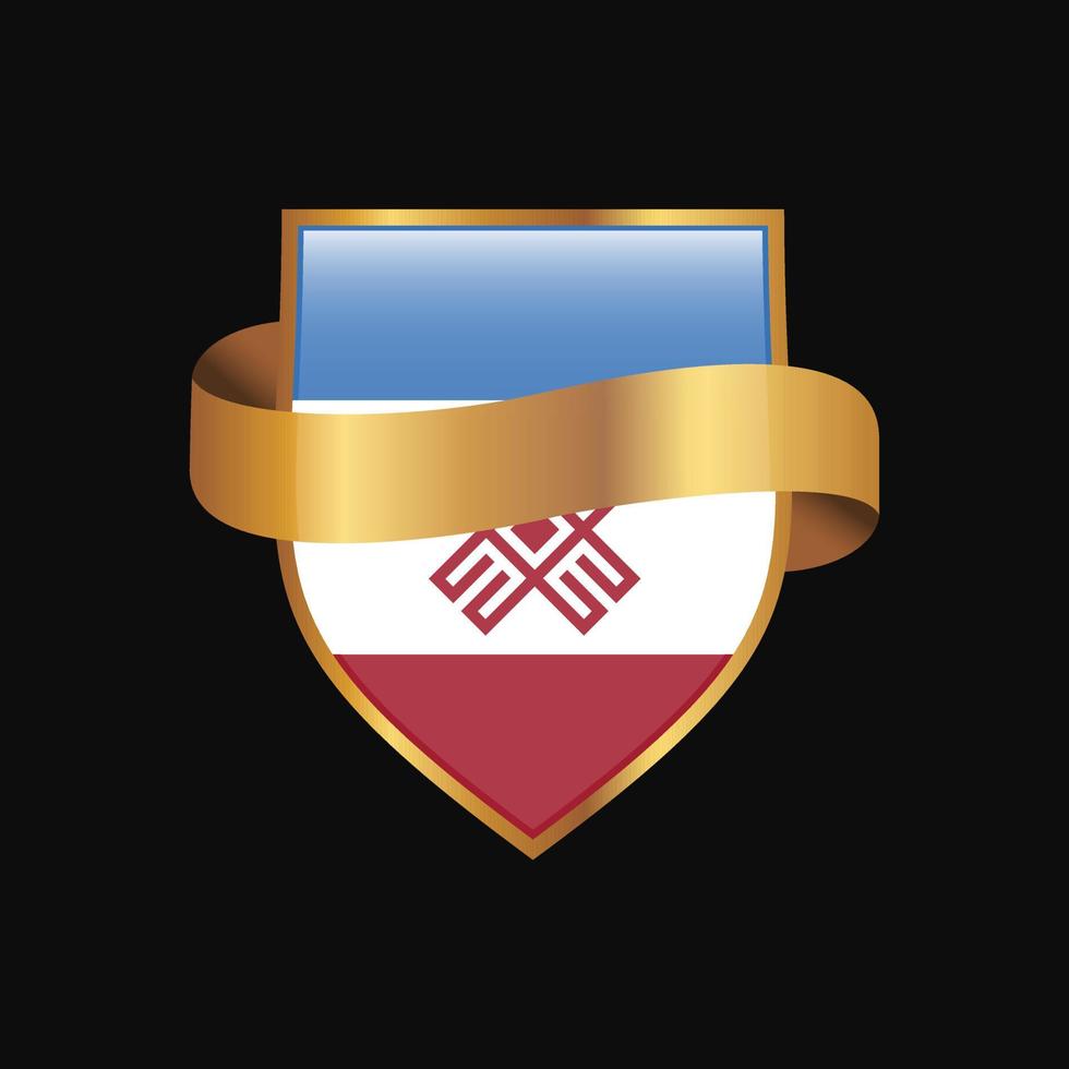 MariEl flag Golden badge design vector
