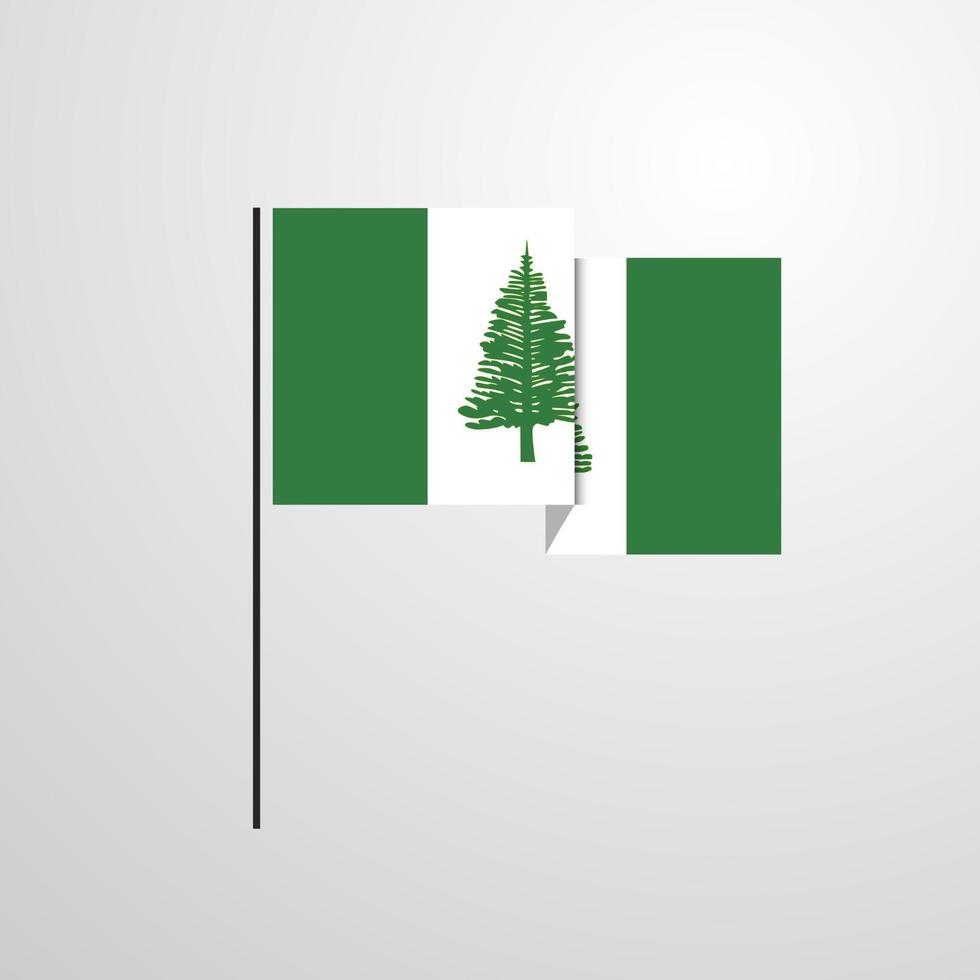 NJorfolk Island waving Flag design vector