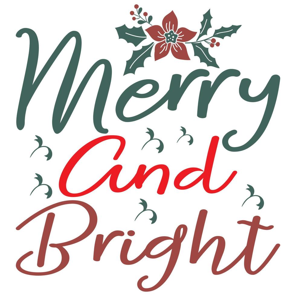 Merry and Bright vector