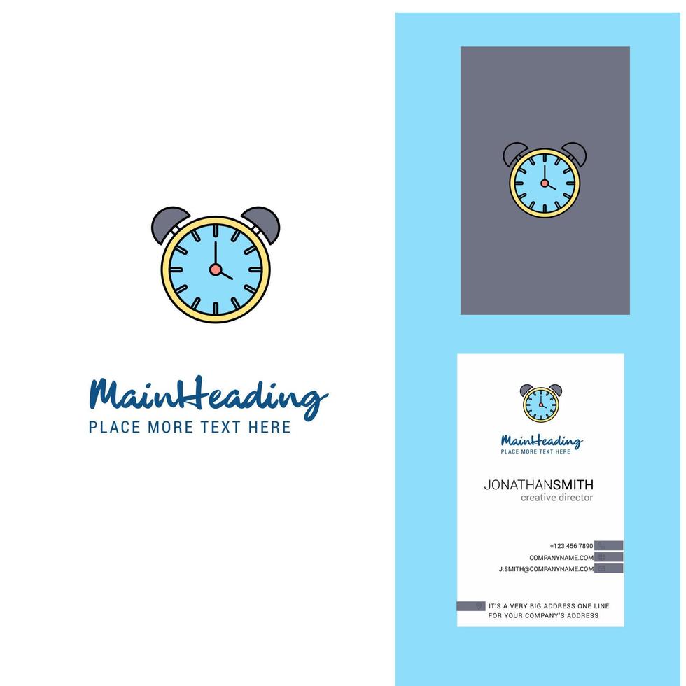 Alarm clock Creative Logo and business card vertical Design Vector