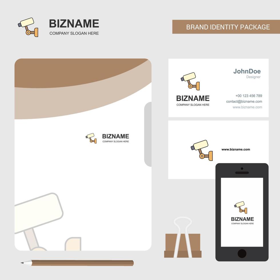 CCTV Business Logo File Cover Visiting Card and Mobile App Design Vector Illustration