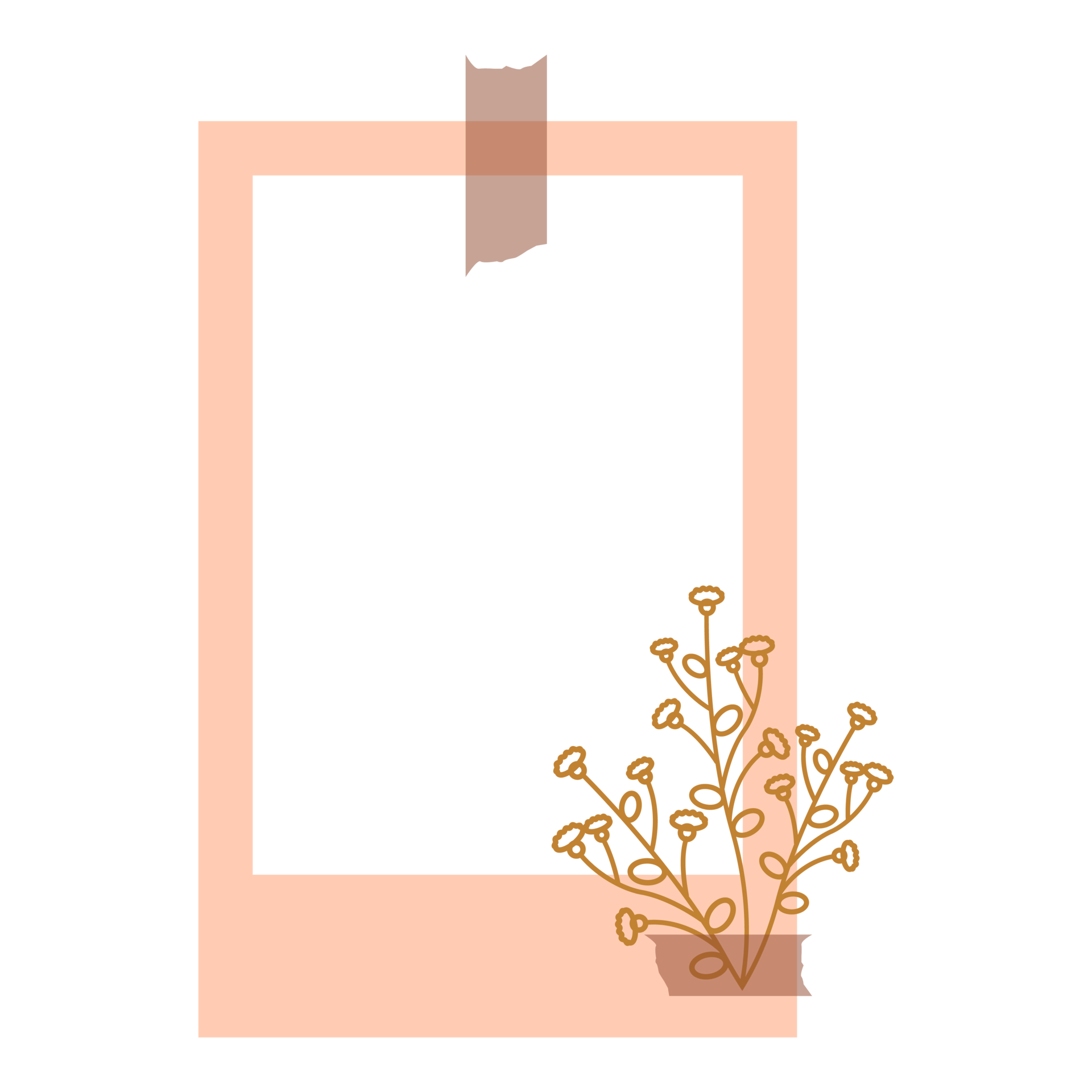 Aesthetic Pink Frame With Floral 14037259 Png