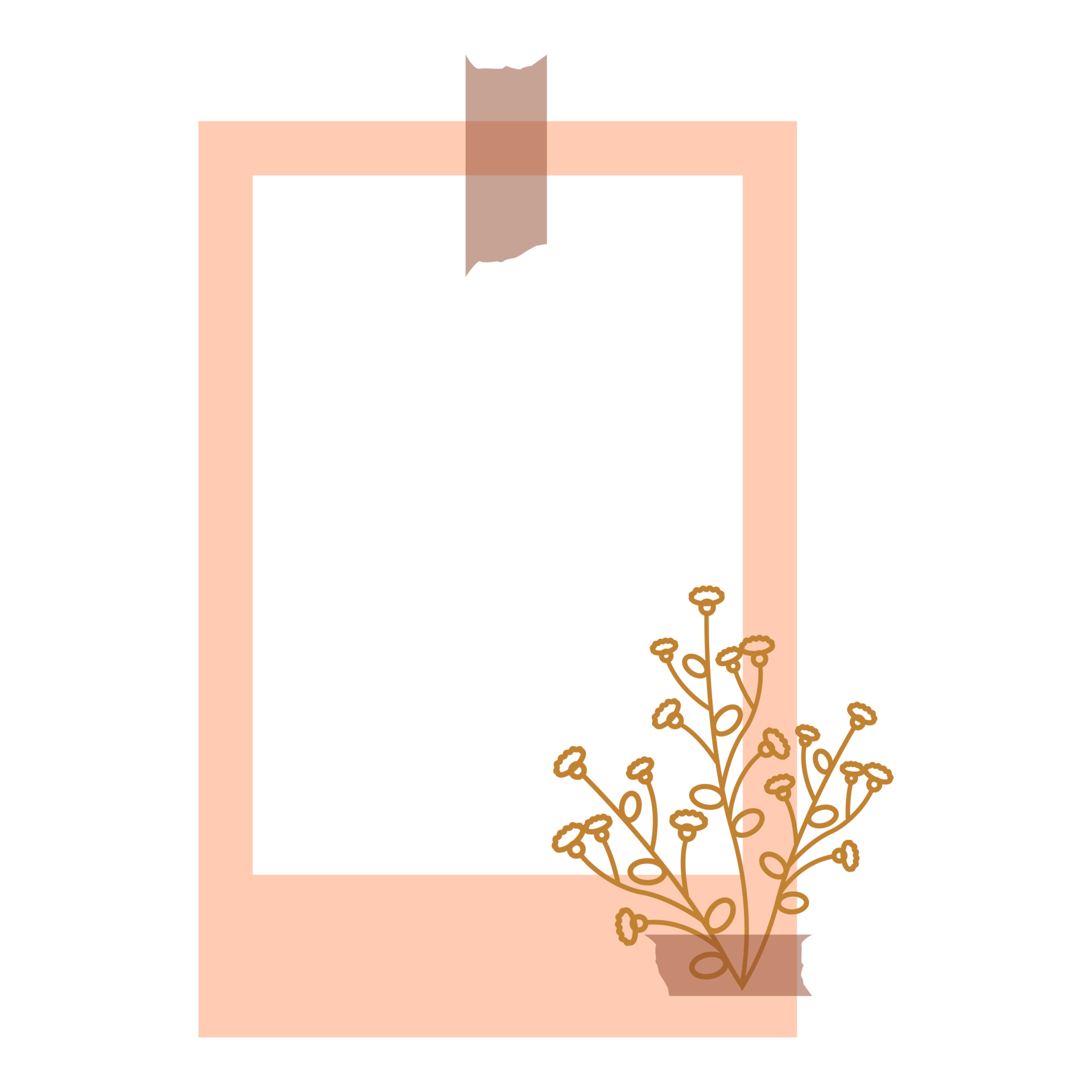 Aesthetic Pink Frame With Floral 14037259 Png