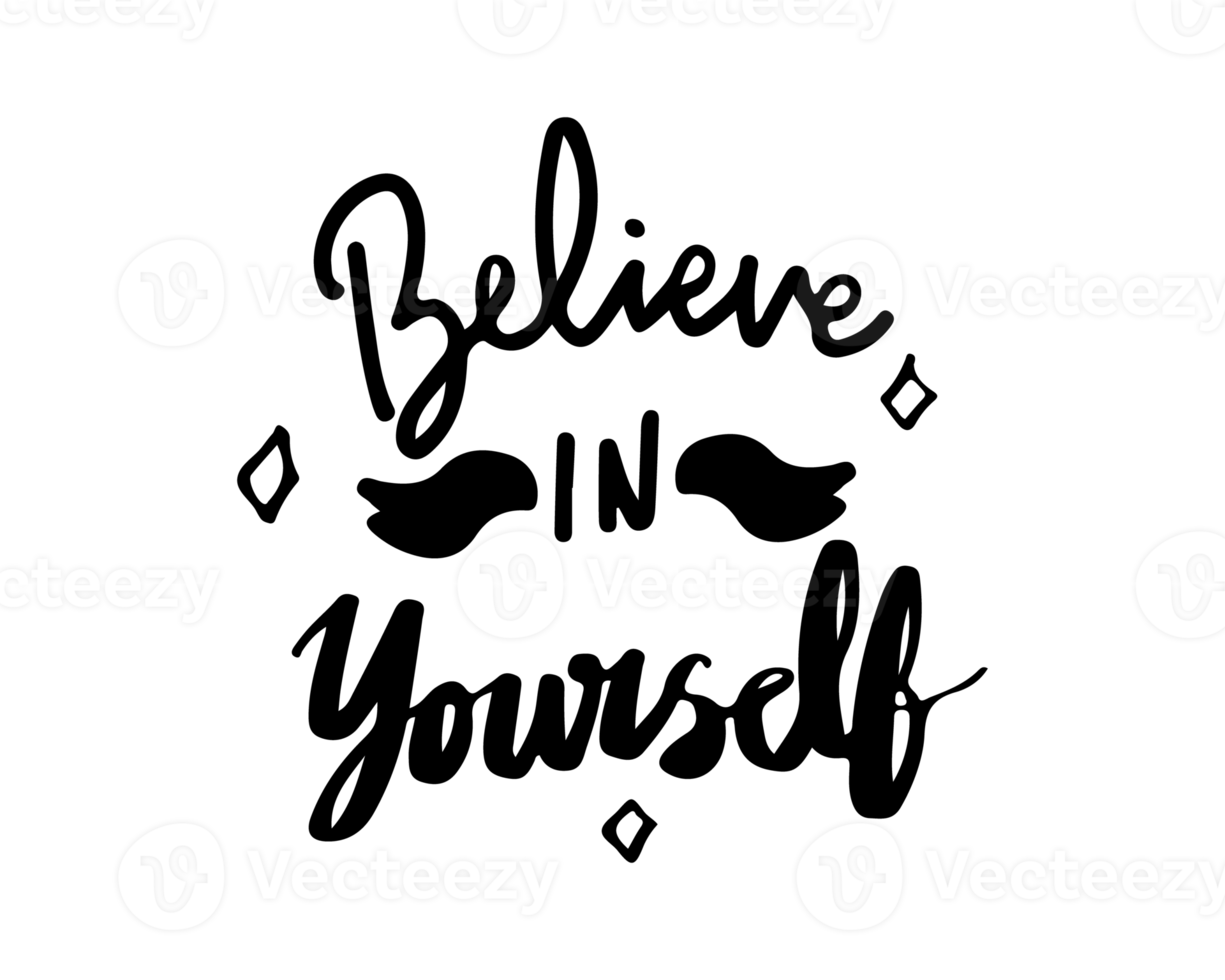 credere nel te stesso lettering con nero colore png