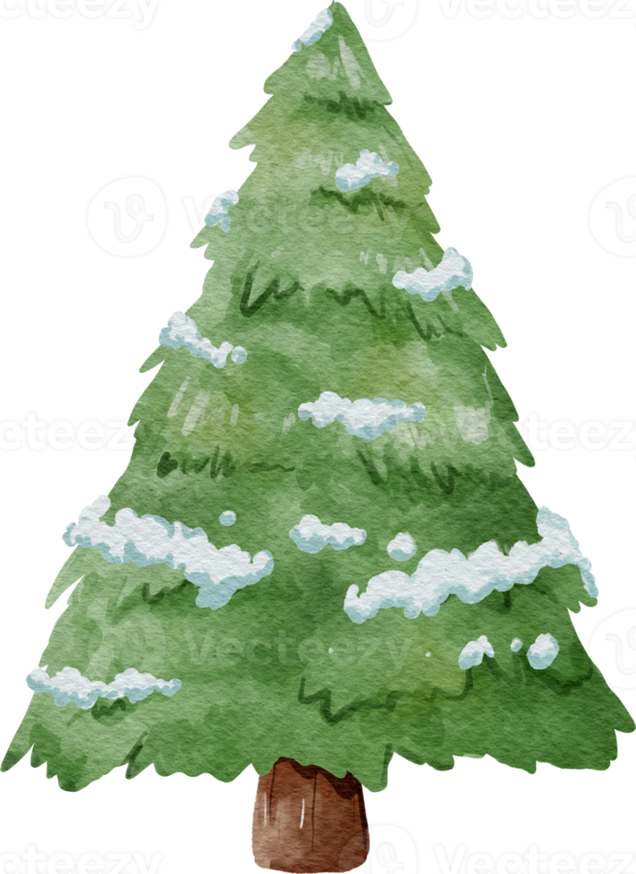 Christmas Snow Tree Watercolor png