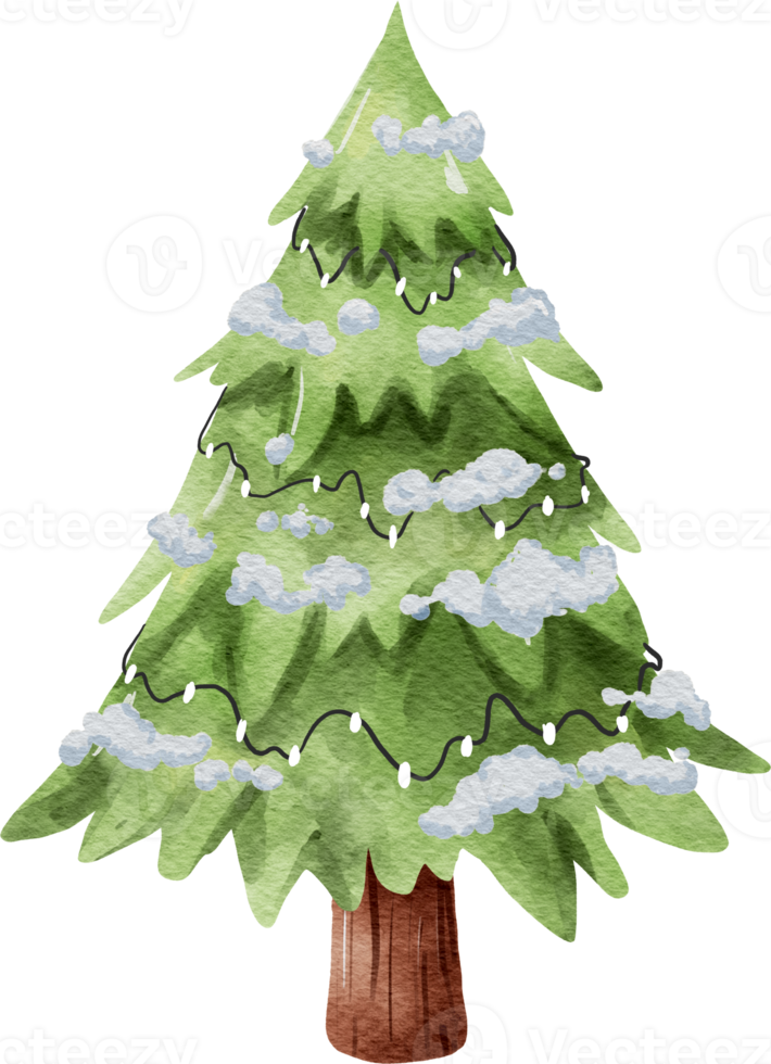 Christmas Snow Tree Watercolor png