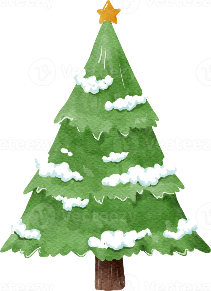 Christmas Snow Tree Watercolor png