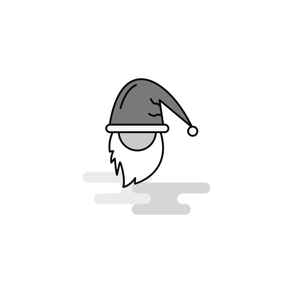 Santa clause Web Icon Flat Line Filled Gray Icon Vector
