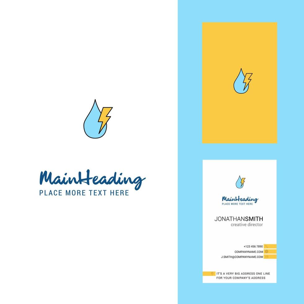 Water drop with current Creative Logo and business card vertical Design Vector