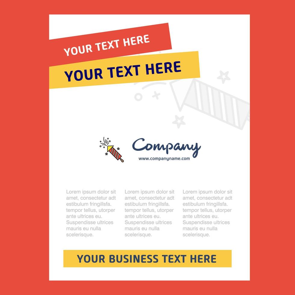 Rocket Title Page Design for Company profile annual report presentations leaflet Brochure Vector Background