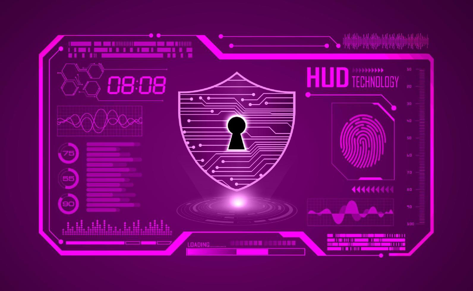 Modern HUD Technology Screen Background with lock vector