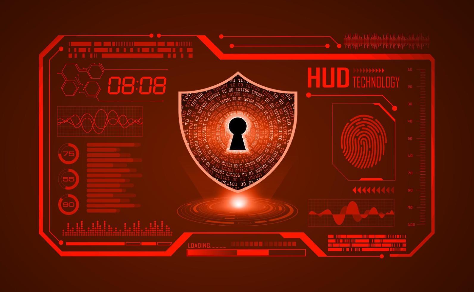 Modern HUD Technology Screen Background with lock vector