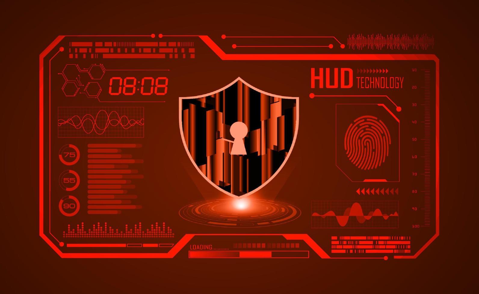 Modern HUD Technology Screen Background with lock vector