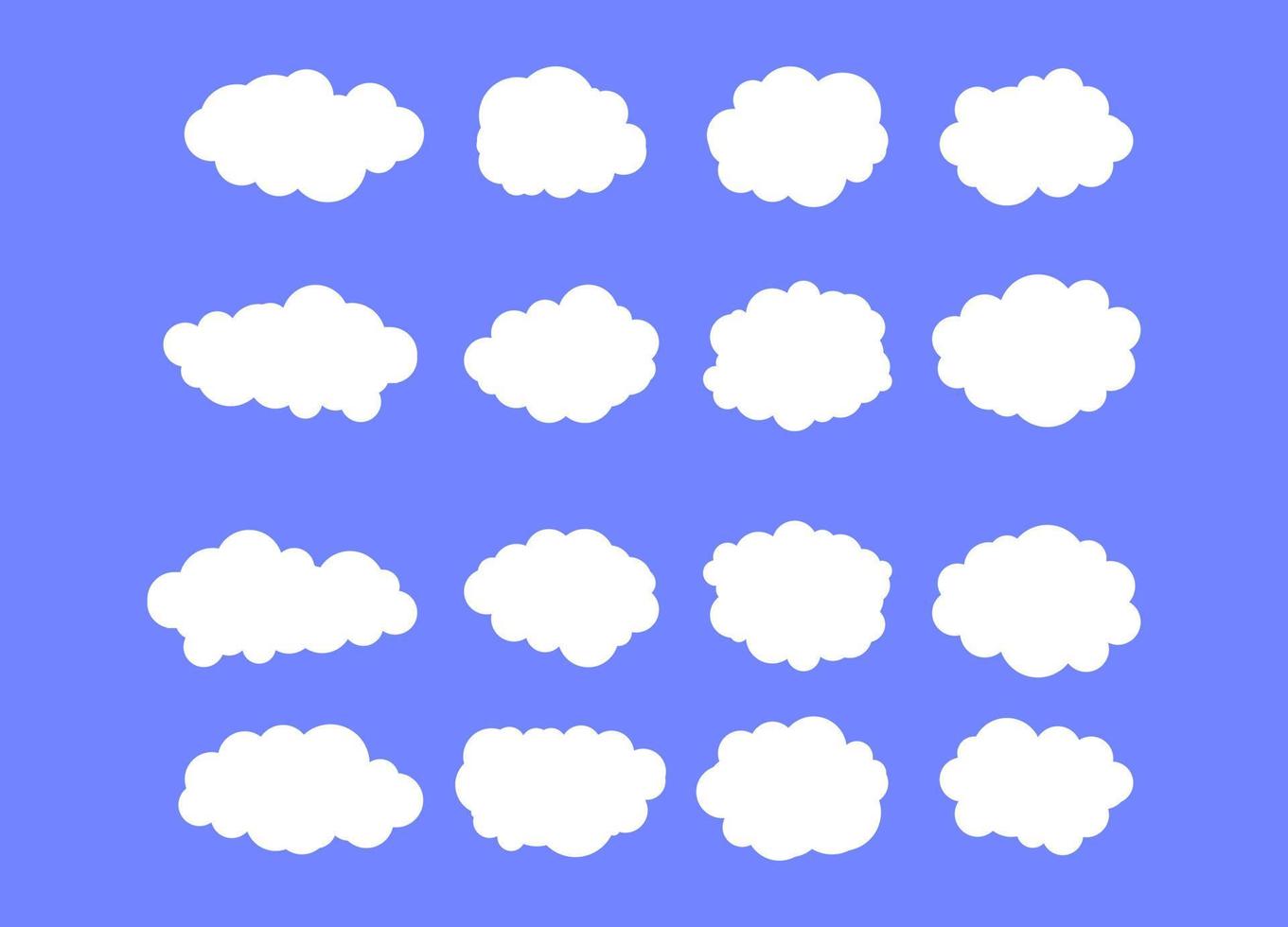 white cloud icon set vector