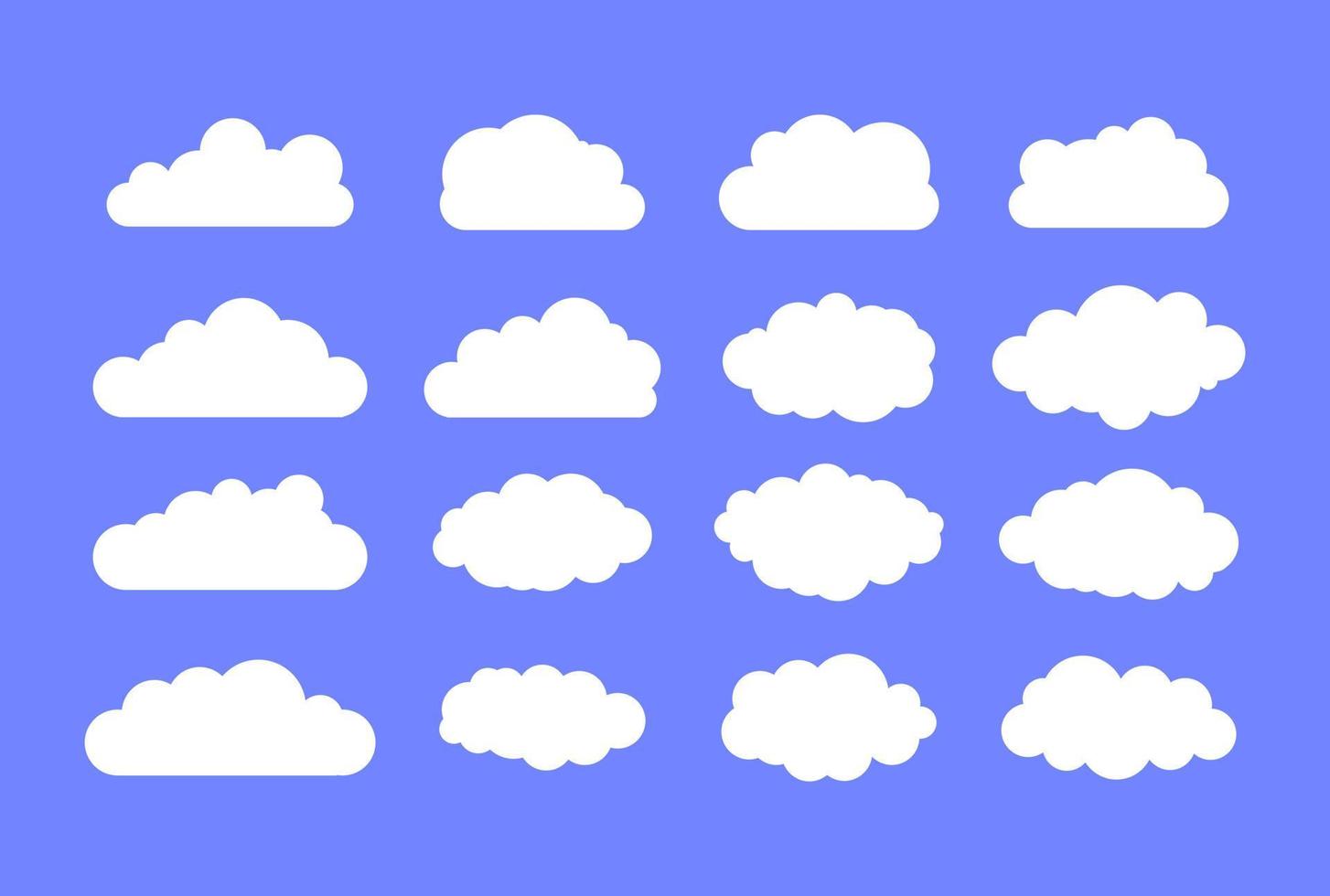 white cloud icon set vector