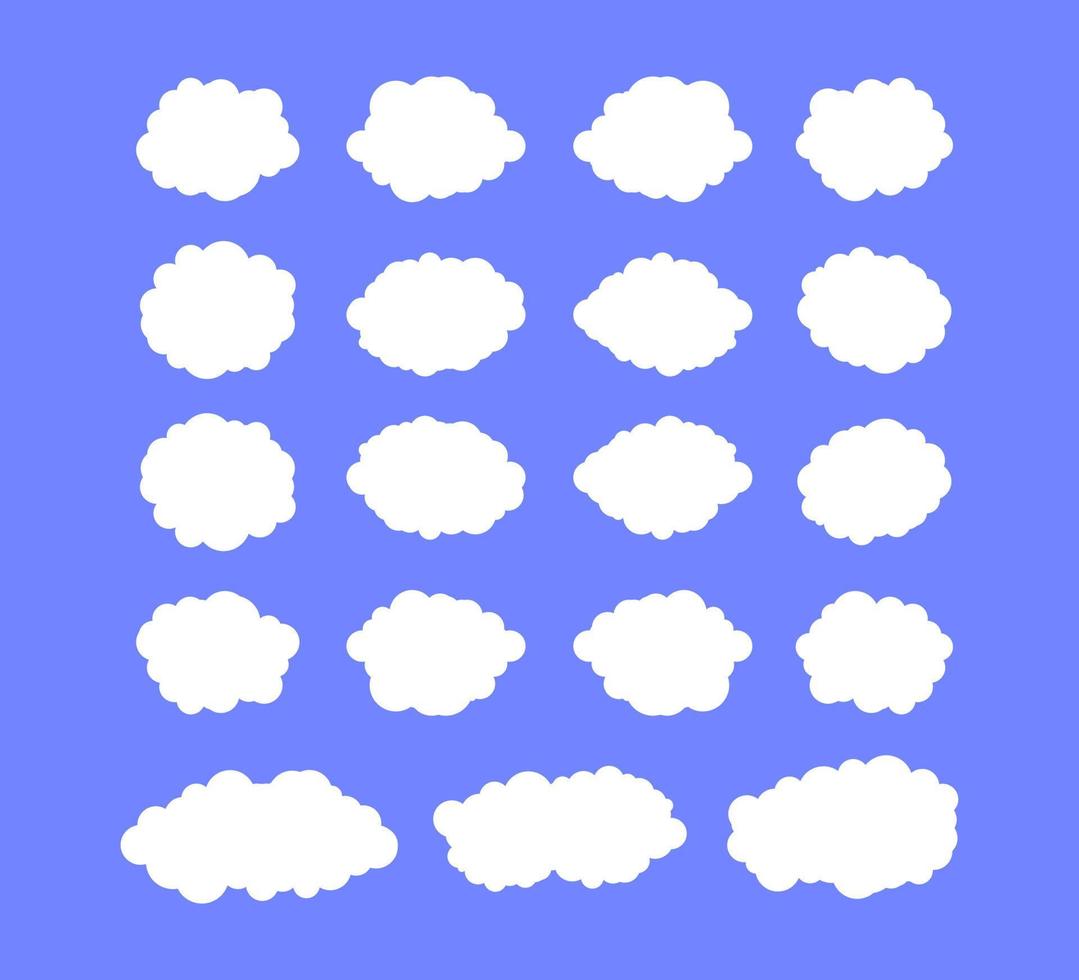 white cloud icon set vector