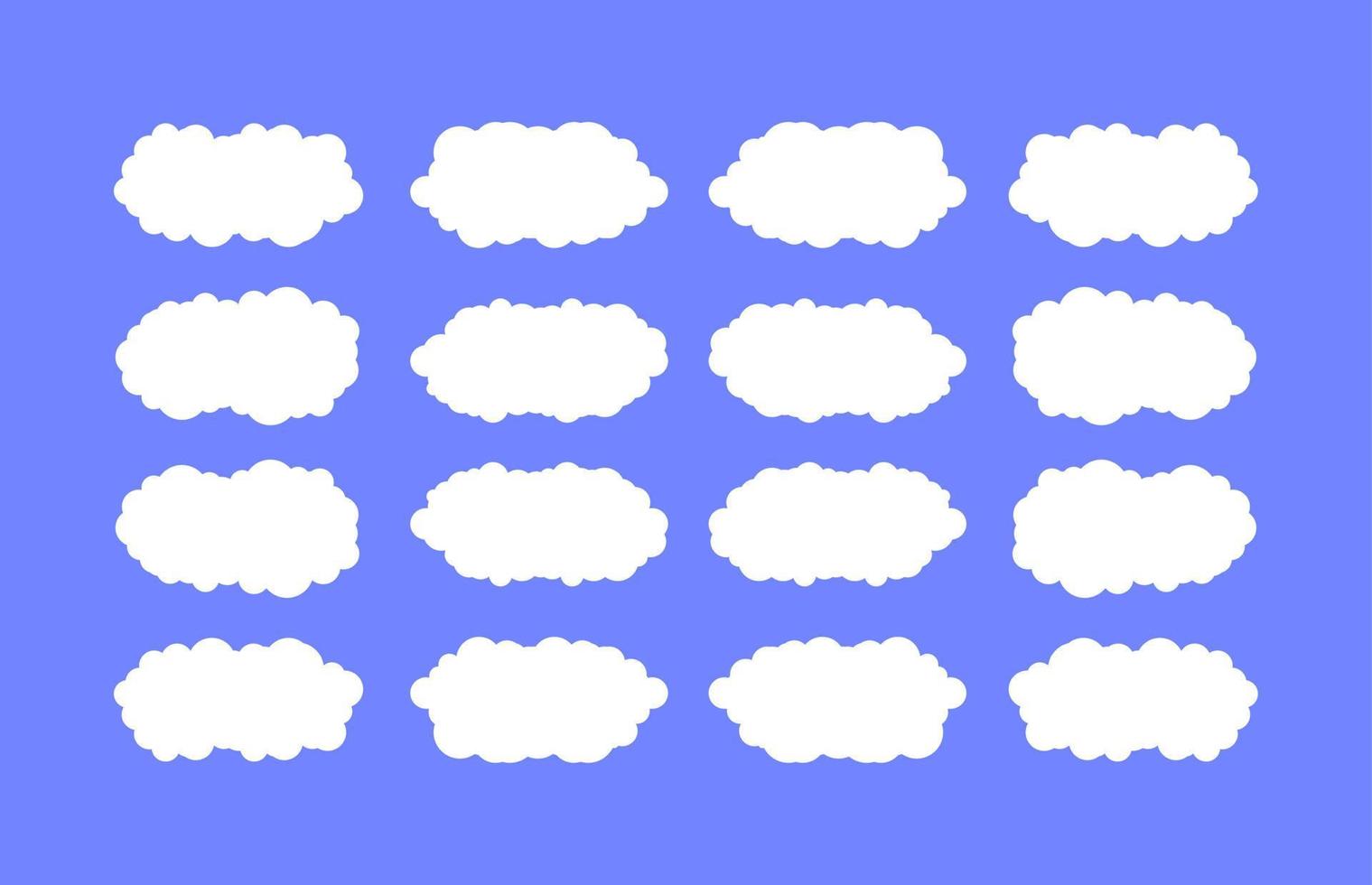 white cloud icon set vector