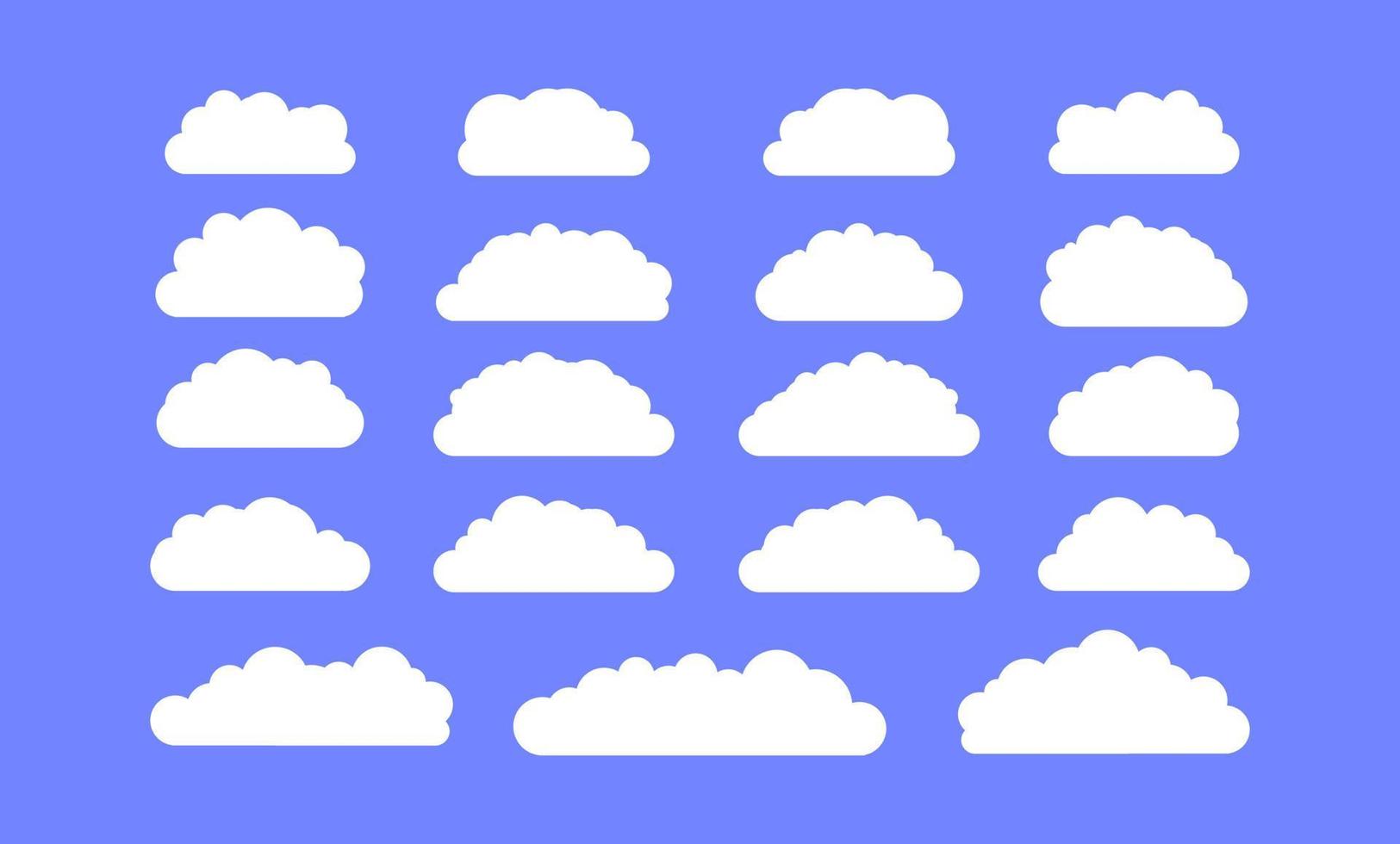white cloud icon set vector