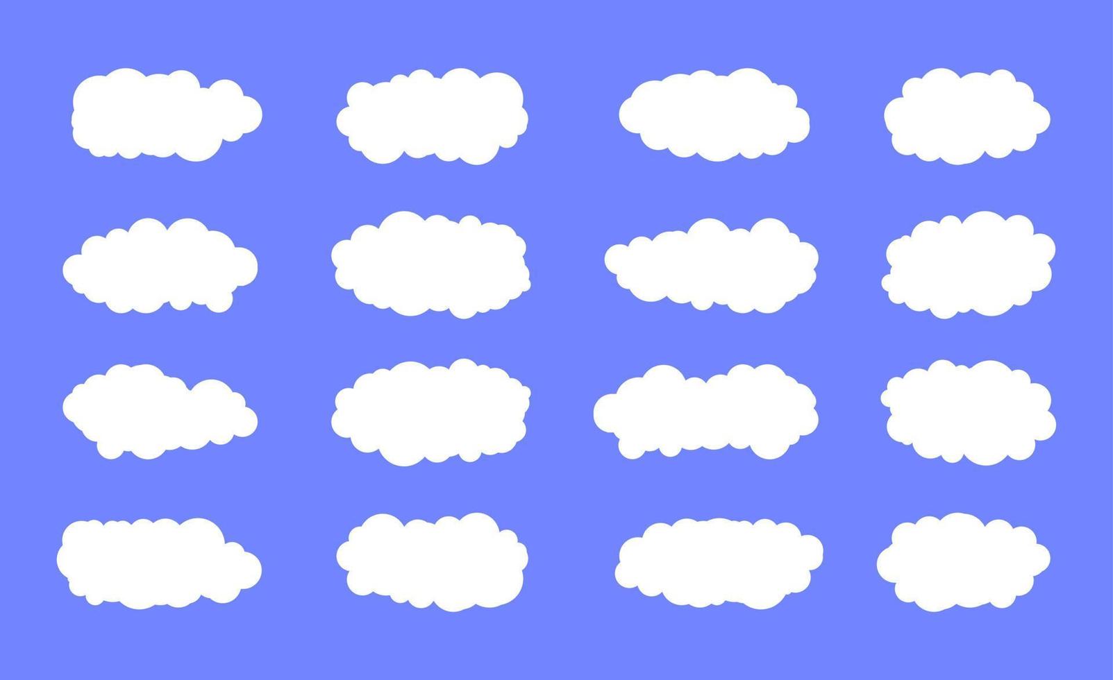 conjunto de iconos de nube blanca vector