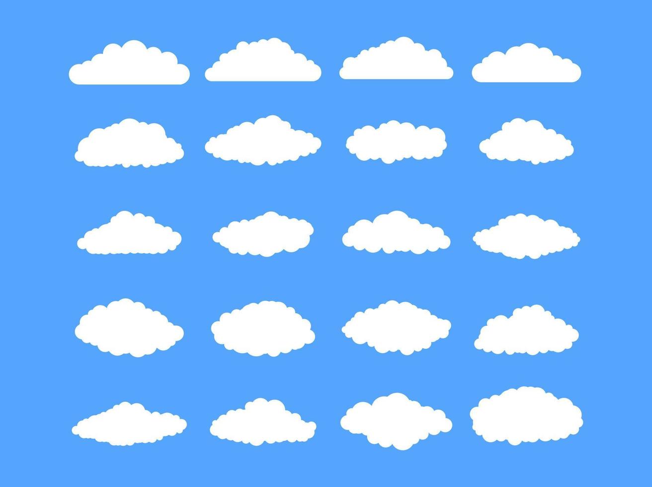 white cloud icon set vector
