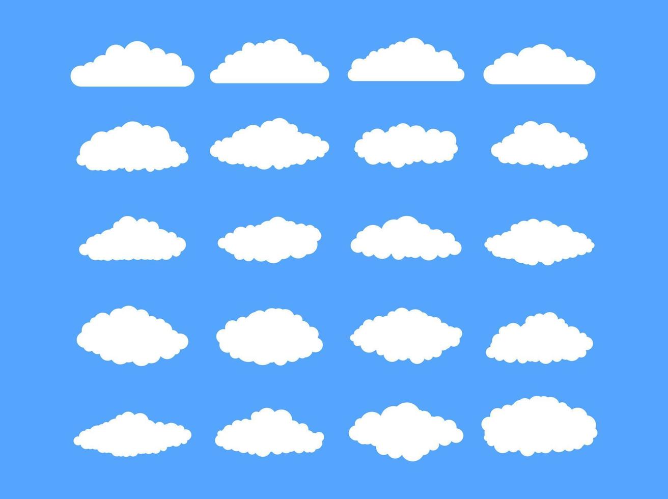 conjunto de iconos de nube blanca vector