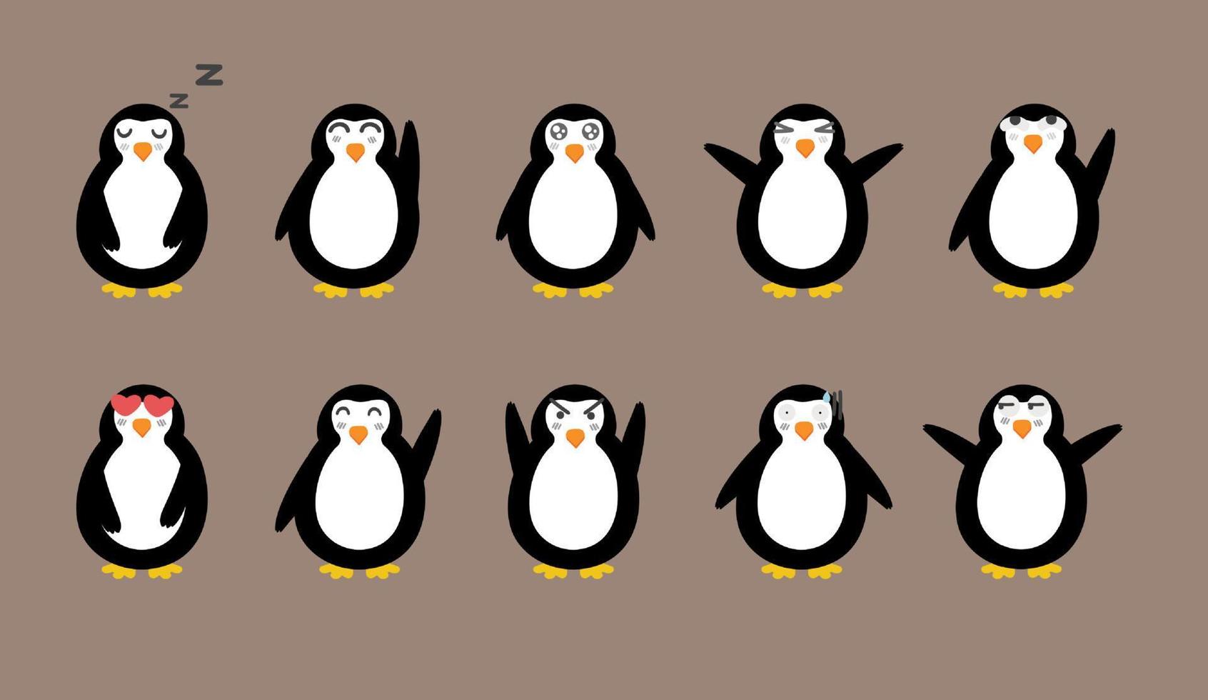 conjunto de caracteres de pingüino vector