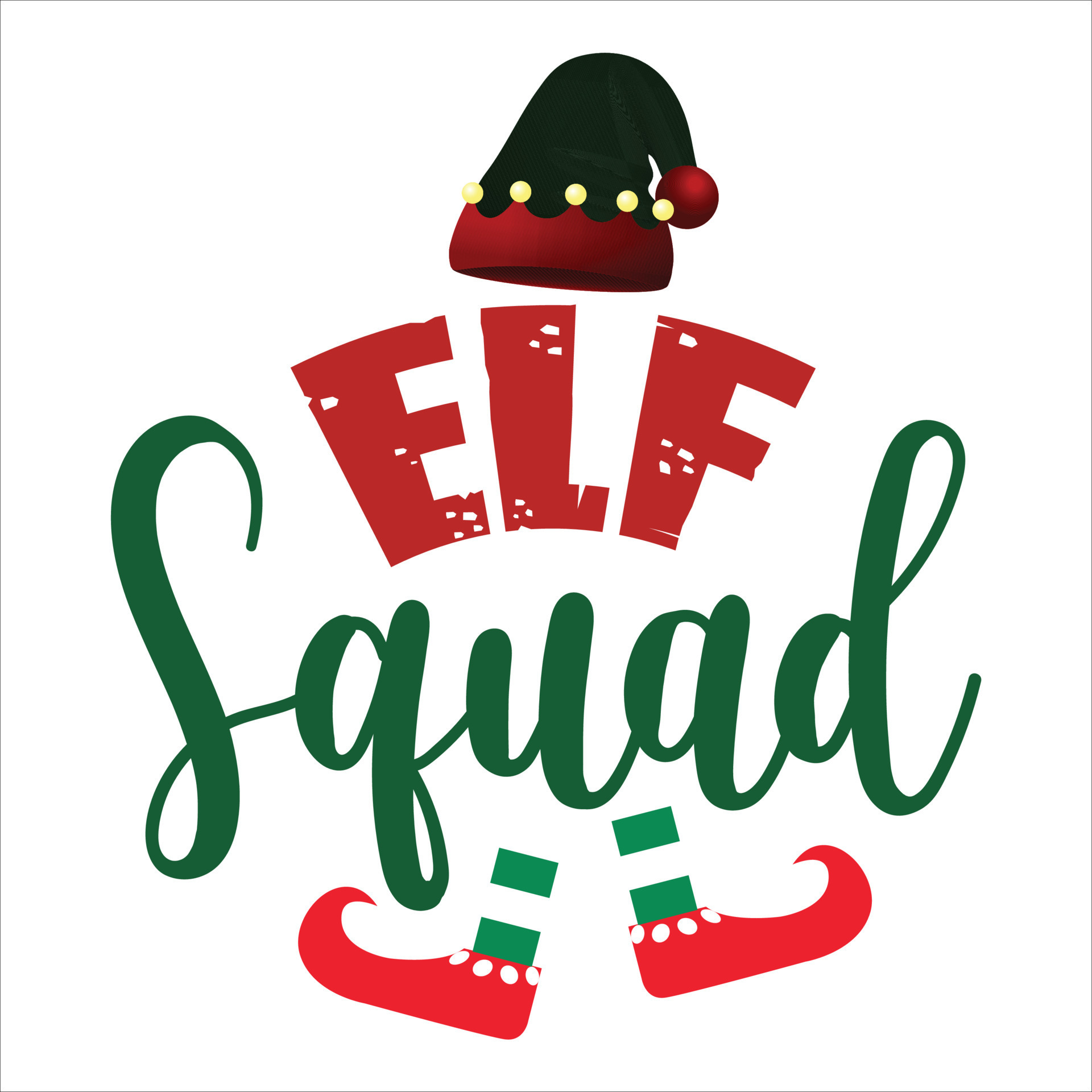 Elf Squad,Merry Christmas shirt print template, funny Xmas shirt design,  Santa Claus funny quotes typography design 14037793 Vector Art at Vecteezy