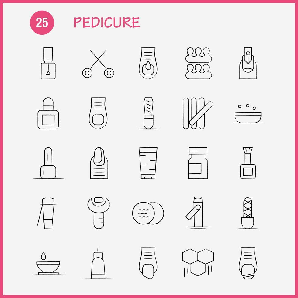 Pedicure Hand Drawn Icon Pack For Designers And Developers Icons Of Lotion Lotion Tub Soap Cosmetic Beauty Cream Cosmetic Vector