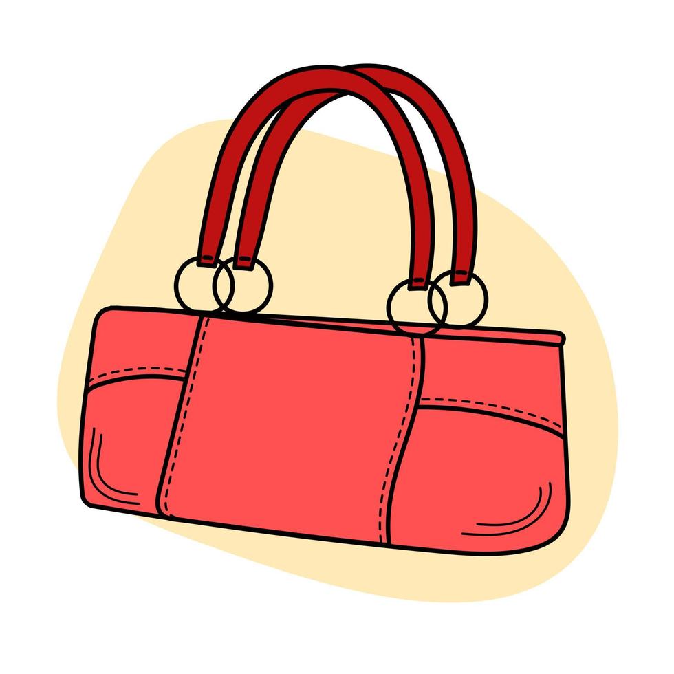 arte de línea a mano alzada de la silueta del bolso de mujer. prenda de ropa. accesorio vector