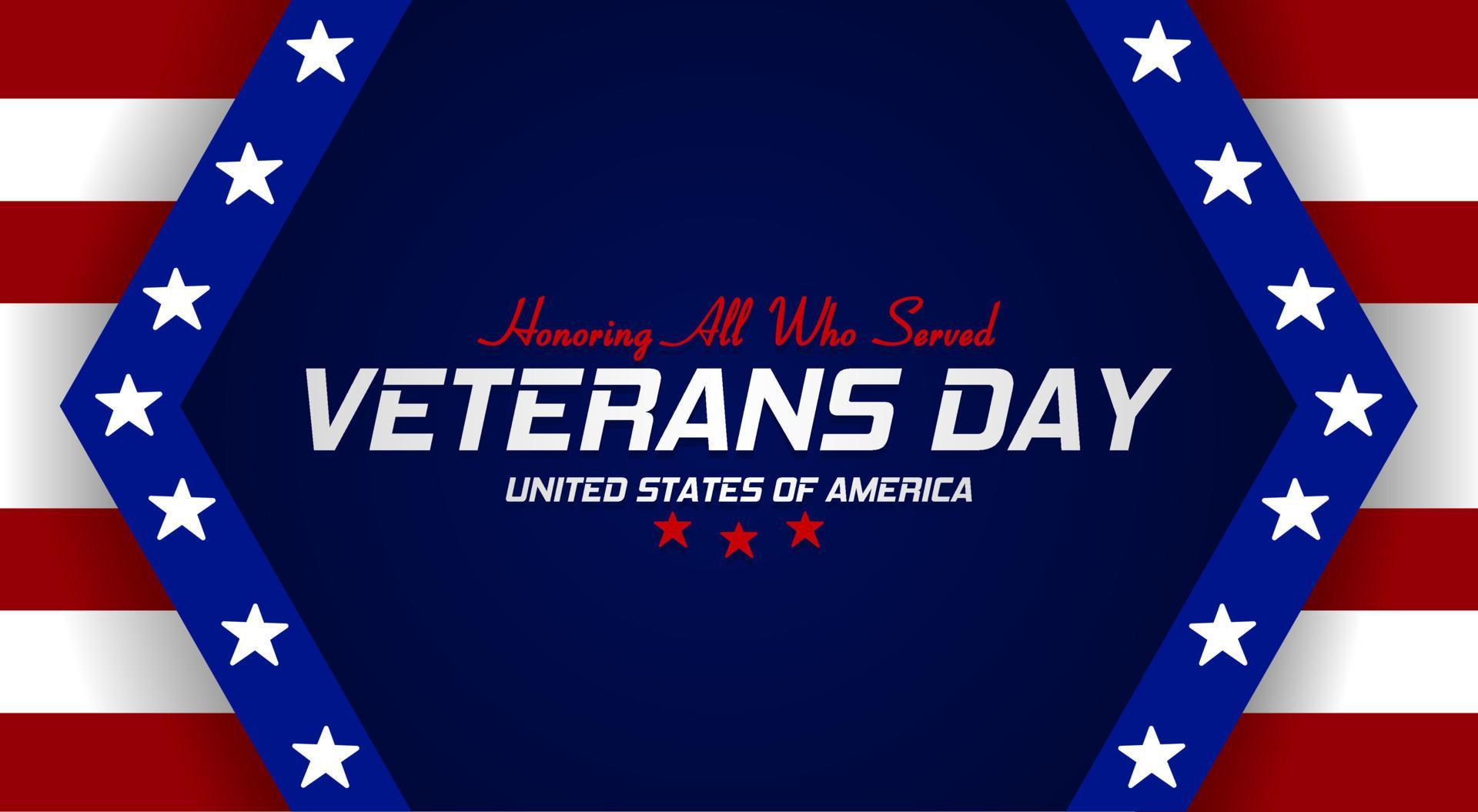 Lettering United States Veterans Day theme. Vector illustration. Suitable for Poster, Banners