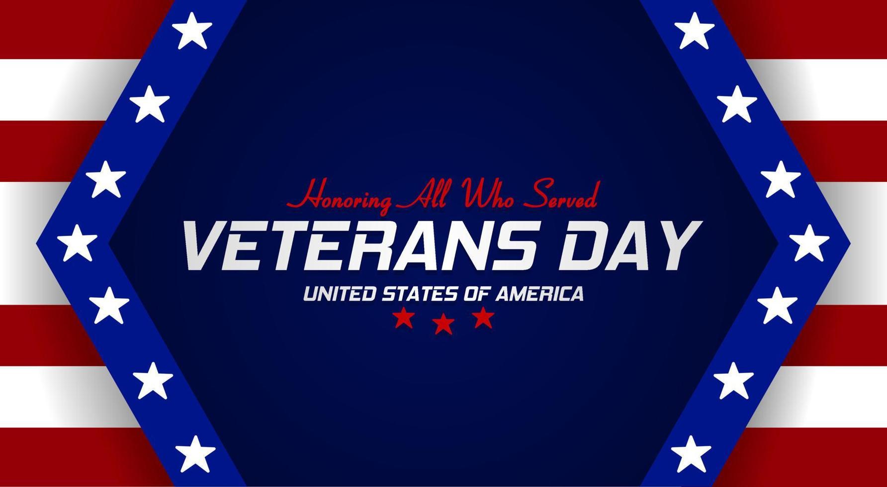 Lettering United States Veterans Day theme. Vector illustration. Suitable for Poster, Banners, background and greeting card.