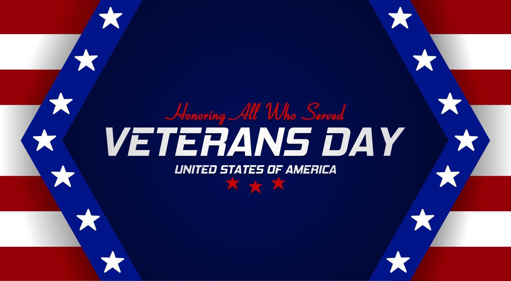 letras del tema del día de los veteranos de estados unidos. ilustración vectorial adecuado para carteles, pancartas, antecedentes y tarjetas de felicitación. vector