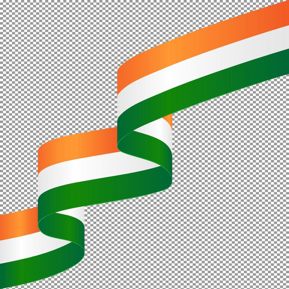 Shiny wavy ribbon with India's national flag color vector