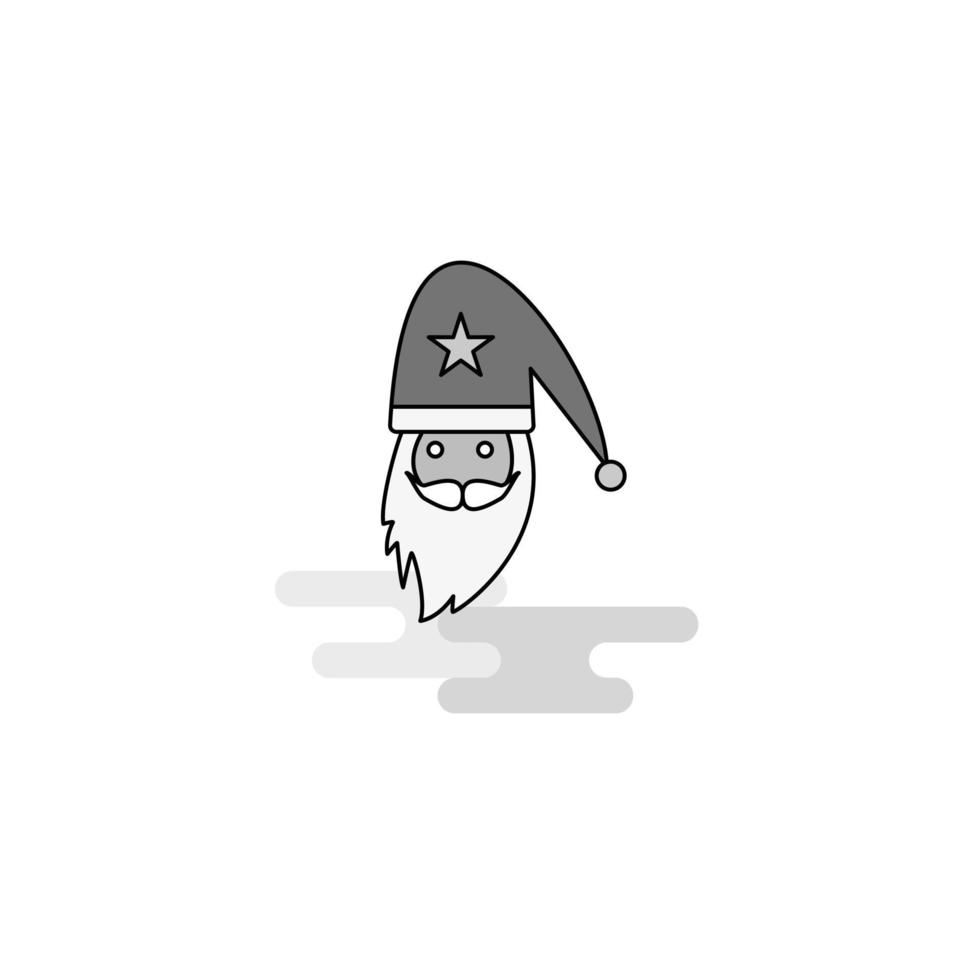 Santa clause Web Icon Flat Line Filled Gray Icon Vector