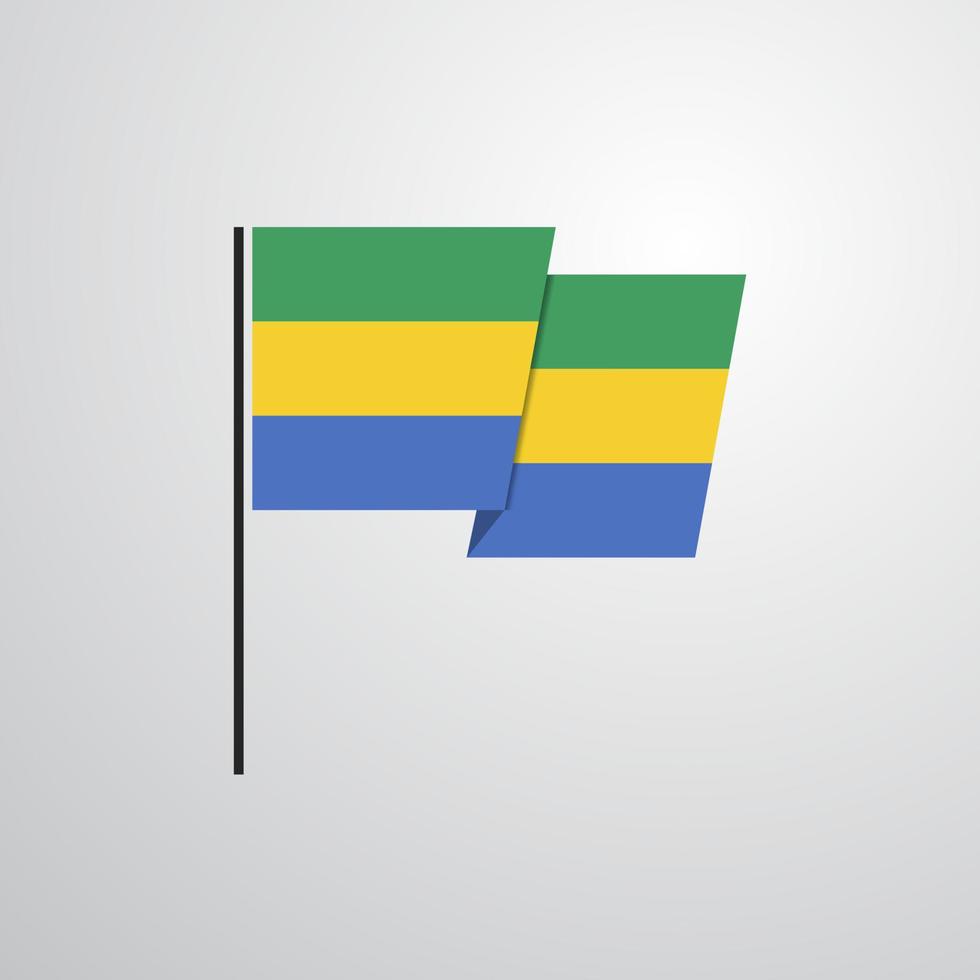Gabon waving Flag design vector