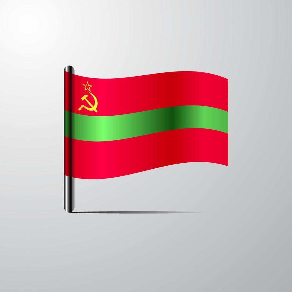 Transnistria waving Shiny Flag design vector