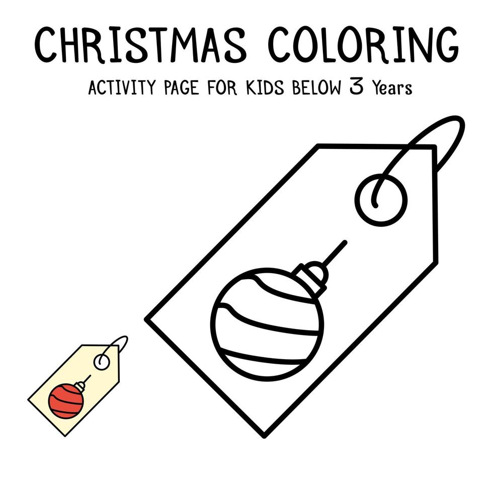 Libro de actividades navideñas para colorear para niños menores de 3 años vector