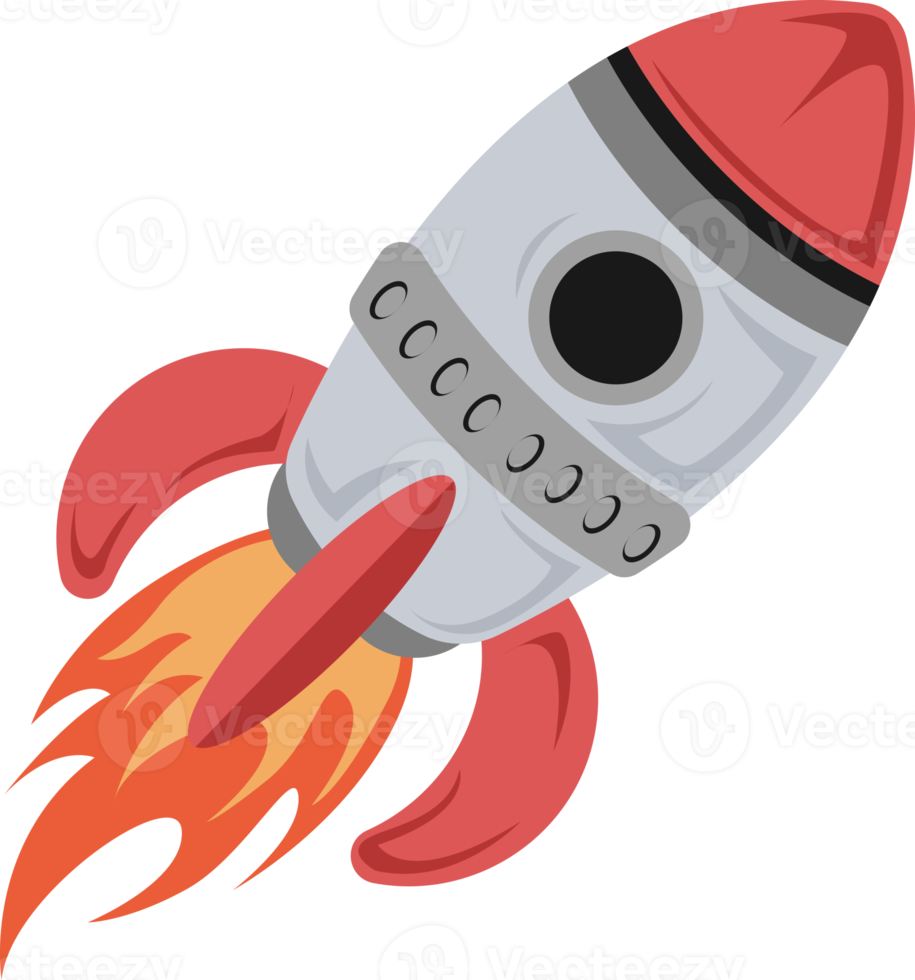 rocket launch with flame illustration icon png