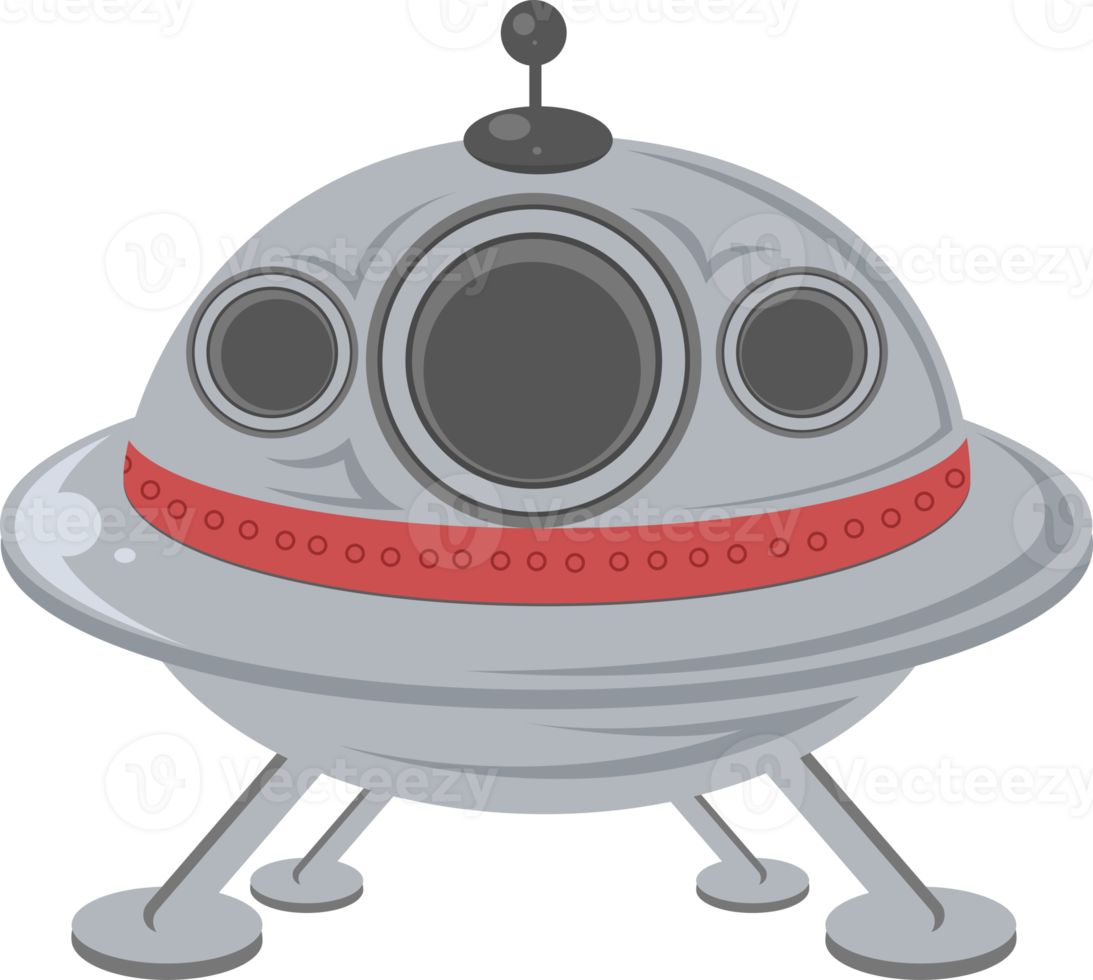 red striped ufo illustration in landing position png