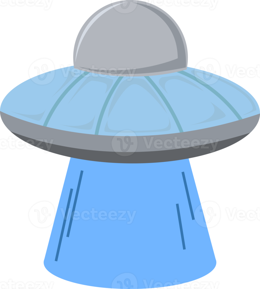 blu ufo illustrazione galleggiante con leggero emitting verso il basso png