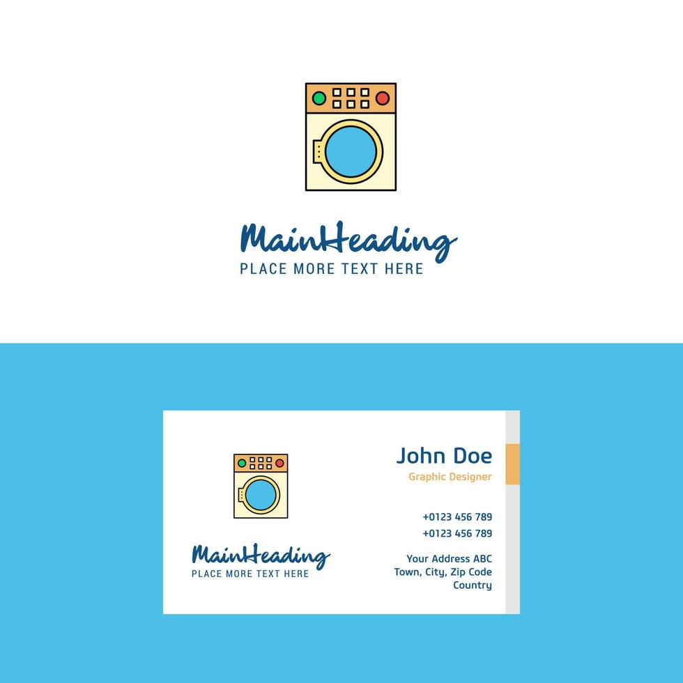 logotipo de lavadora plana y plantilla de tarjeta de visita diseño de logotipo de concepto de negocio vector