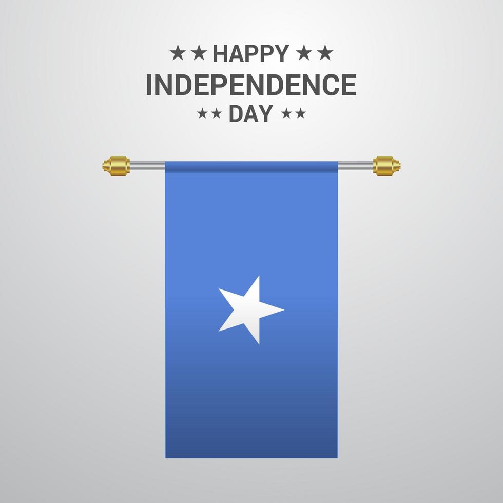 Somalia Independence day hanging flag background vector